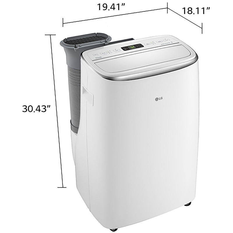 LG DUAL Inverter 115-Volt 14000 BTU (10000 BTU DOE) Portable Air Conditioner with Remote, WiFi Enabled, White (LP1419IVSM)