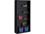 Hirsh HL8000 Series 72"H 5-Shelf Bookcase with Adjustable Shelves, Black Steel (21996)