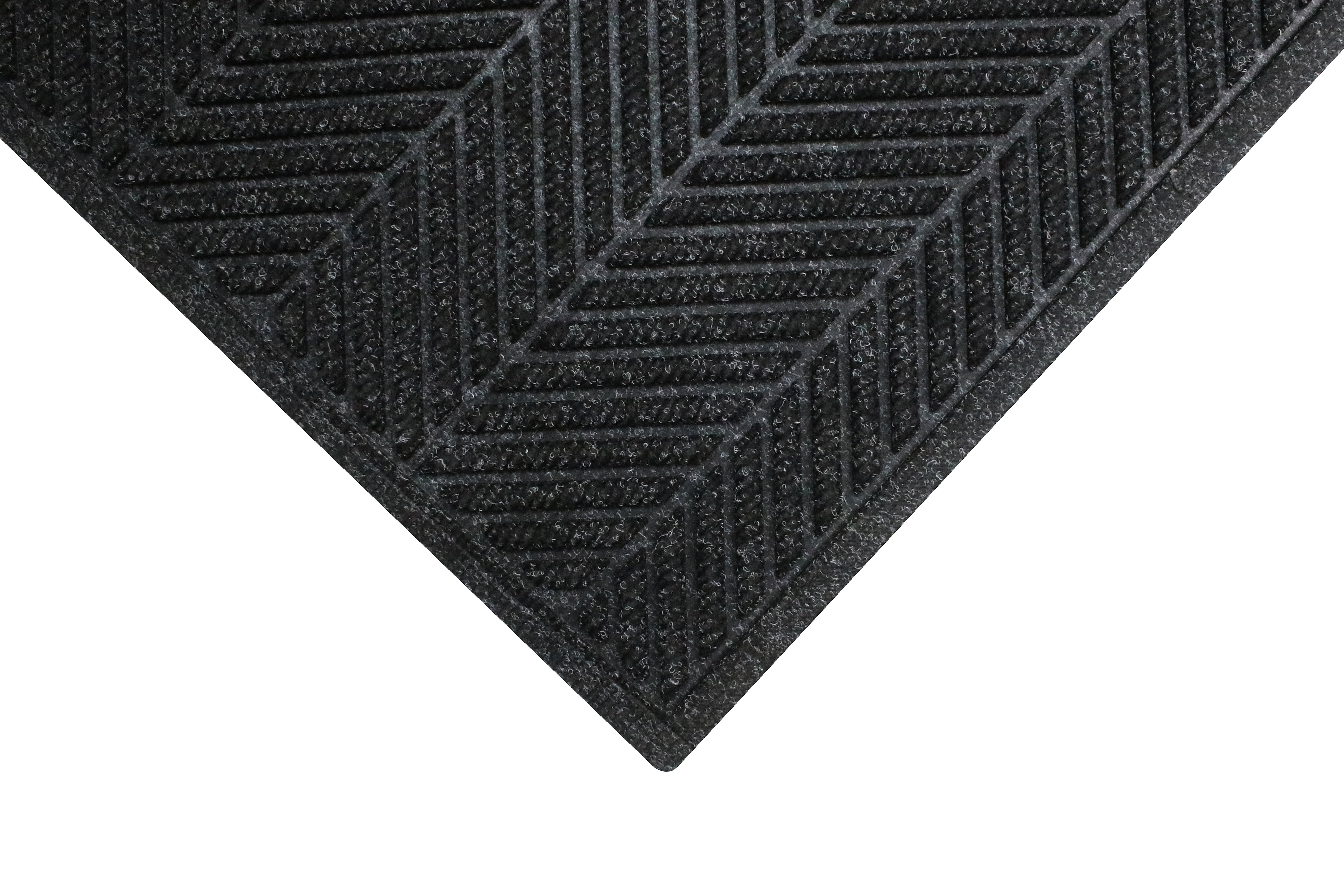 M+A Matting WaterHog Max Herringbone Fashion Mat, Universal Cleated, 3' x 5', Black Smoke (22417035070)