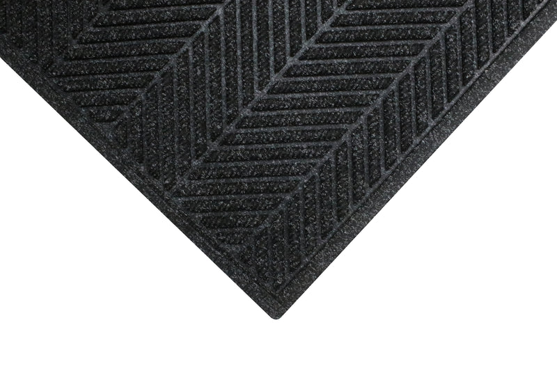 M+A Matting WaterHog Max Herringbone Fashion Mat, Universal Cleated, 3' x 5', Black Smoke (22417035070)