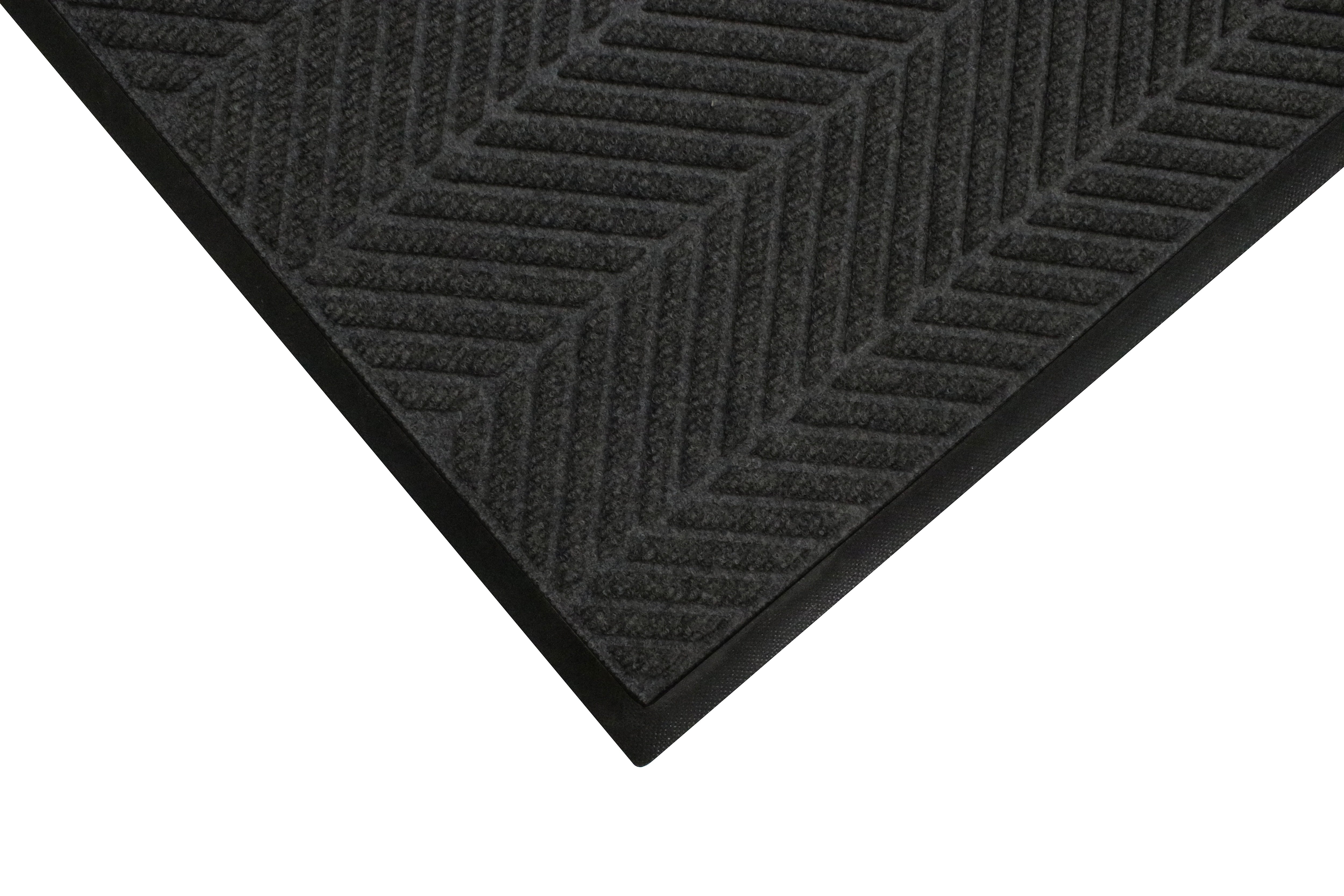 M+A Matting WaterHog Max Herringbone Classic Mat, Smooth, 4' x 10', Black Smoke (224000000000)