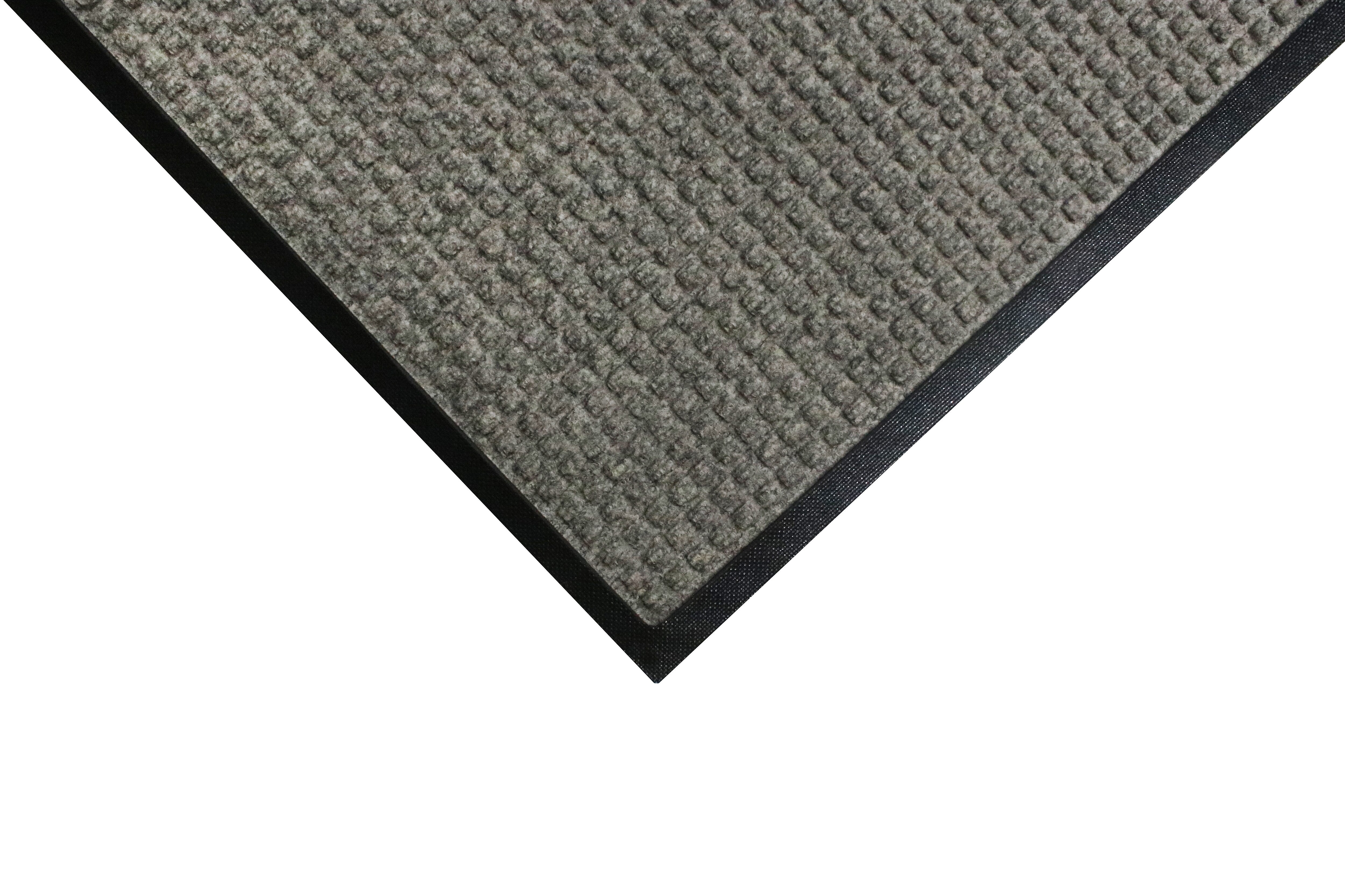 M+A Matting WaterHog Squares Classic Mat, Universal Cleated, 4' x 6', Medium Grey (2005746070)