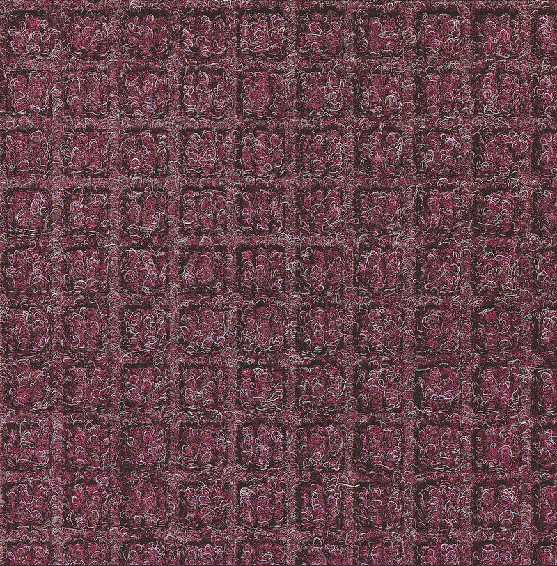 M+A Matting WaterHog Squares Classic Mat, Universal Cleated, 3' x 5', Bordeaux (2006035070)