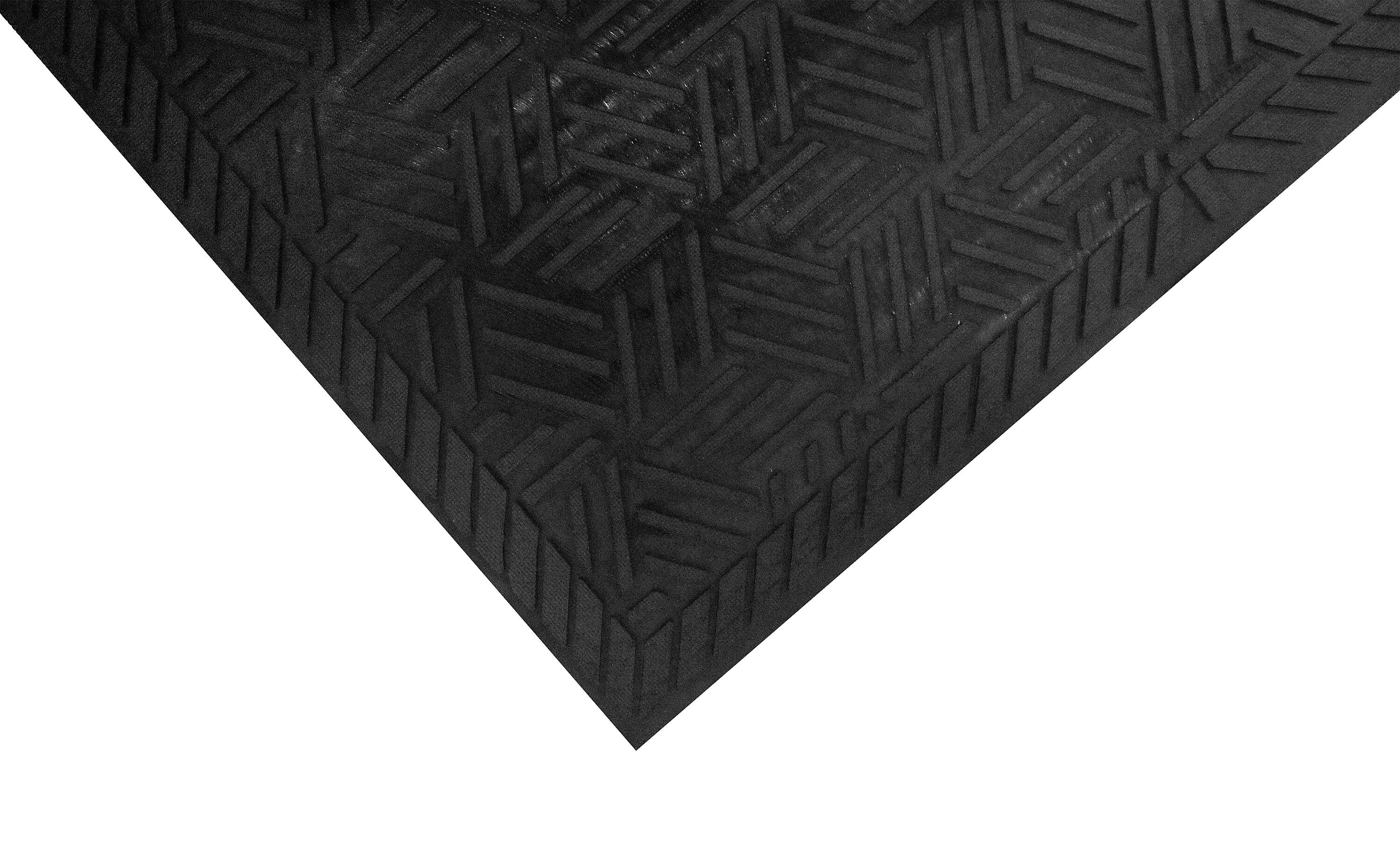 M + A Matting SuperScrape Plus Commercial Outdoor Scraper Entrance Floor Mat, 4.67' x 2.92', Black (5558035100)