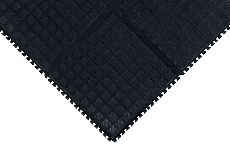 M + A Matting Hog Heaven 36" Modular Tile Anti-Fatigue Mat, 3' x 3.32', Black Side (447202100)