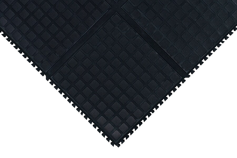M + A Matting Hog Heaven 18" Modular Tile Anti-Fatigue Mat, 1.5' x 1.5', Black Center (447101100)
