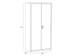 Hirsh 72" Steel Wardrobe Cabinet with 4 Shelves, Putty (22631)