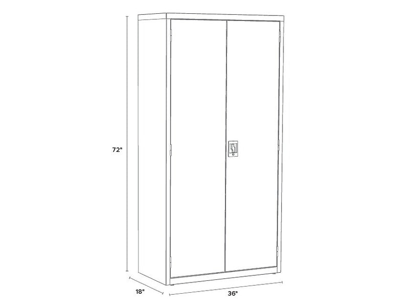 Hirsh 72" Steel Wardrobe Cabinet with 4 Shelves, Putty (22631)