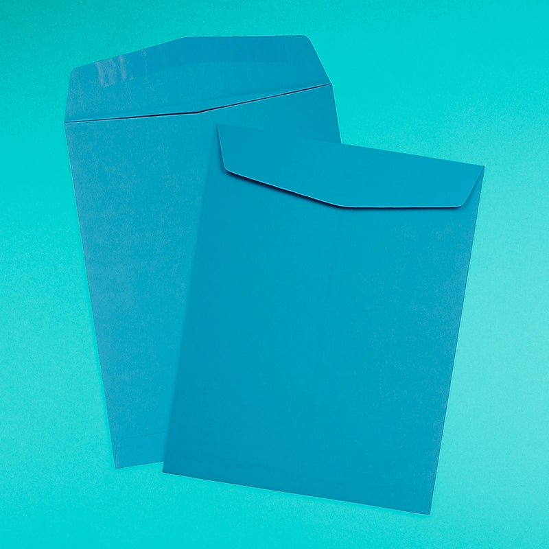 JAM Paper 10" x 13" Open End Catalog Colored Envelopes, Blue Recycled, 10/Pack (87725B)