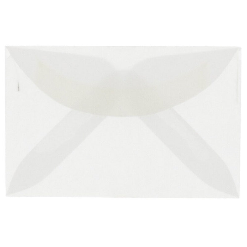 JAM Paper 3Drug Translucent Vellum Mini Envelopes, 2.3125 x 3.625, Clear, 25/Pack (LECV900)