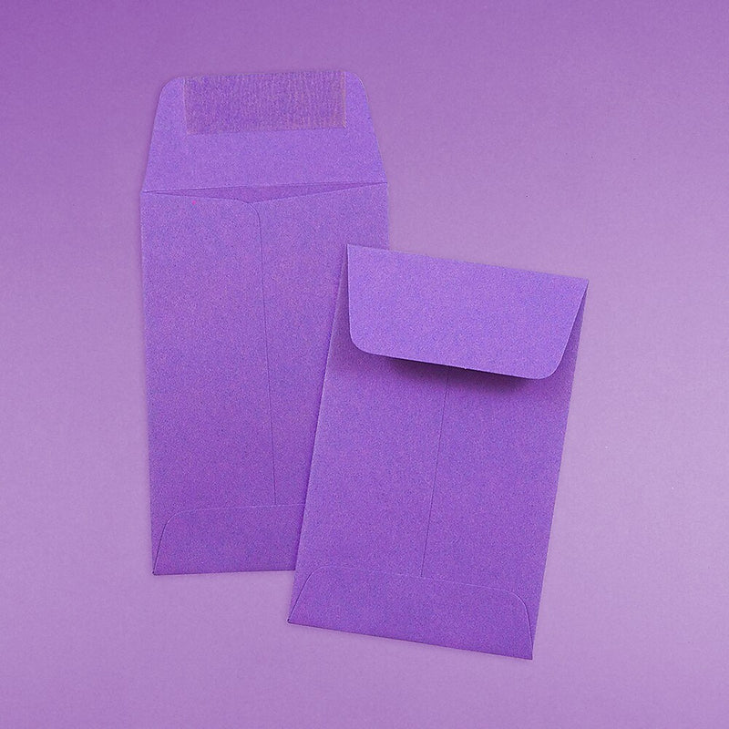 JAM Paper #1 Coin Business Colored Envelopes, 2.25 x 3.5, Violet Purple Recycled, 50/Pack (353027837I)