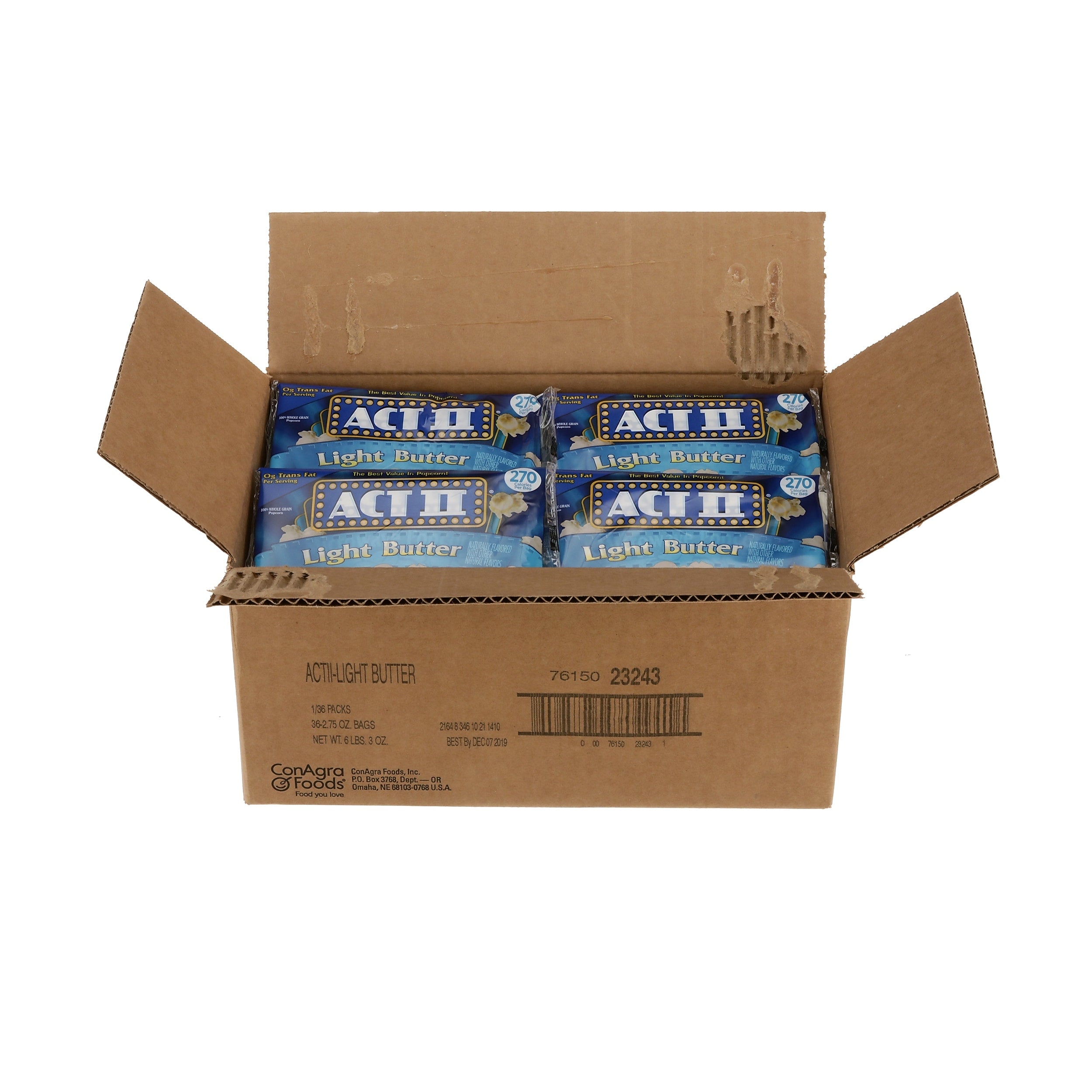 ACT II Popcorn, Light Butter, 2.75 oz., 36/Carton (GOV23243)