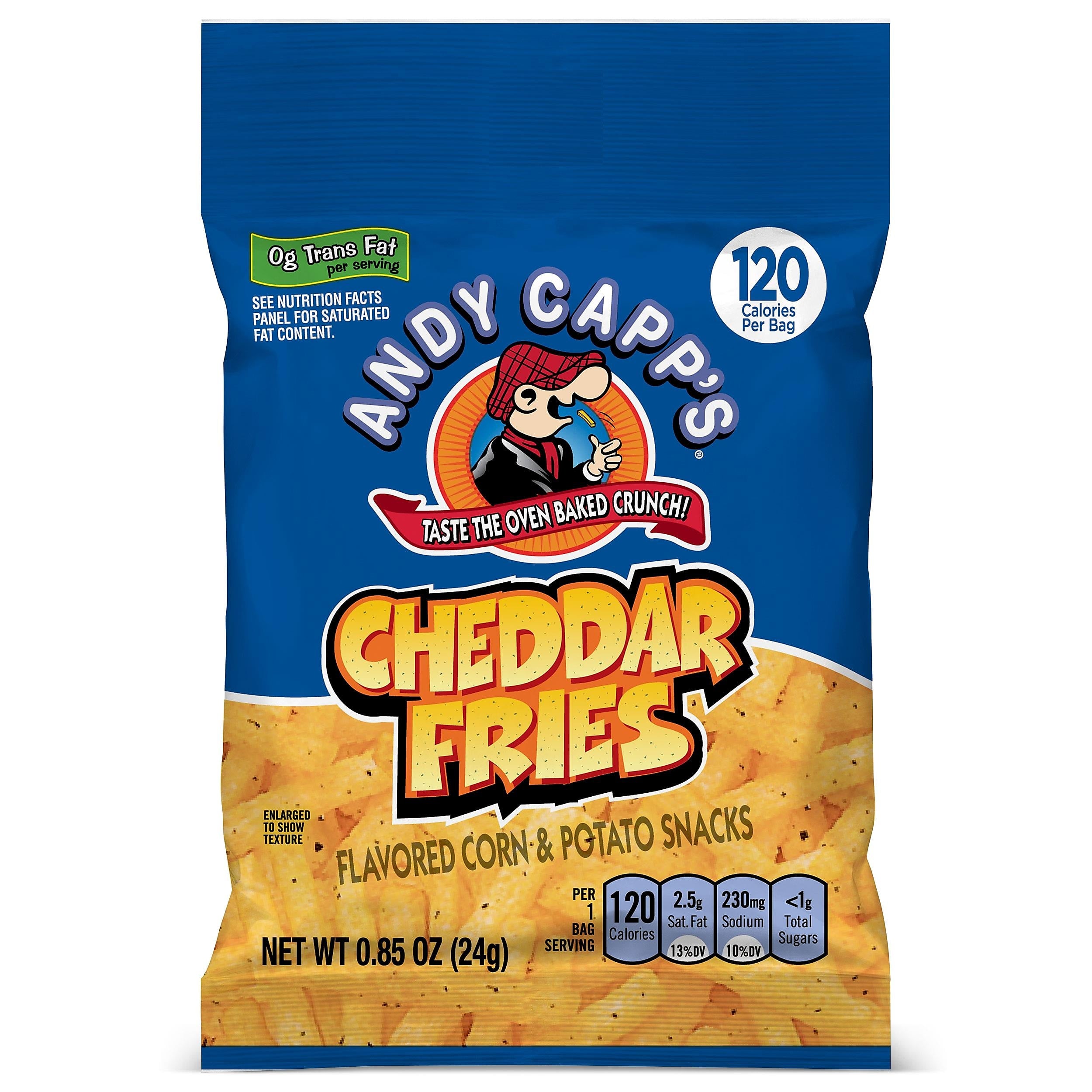 Andy Capp's Ceddar Fries Corn Chips, 0.85 oz., 72 Bags/Pack (209-00464)