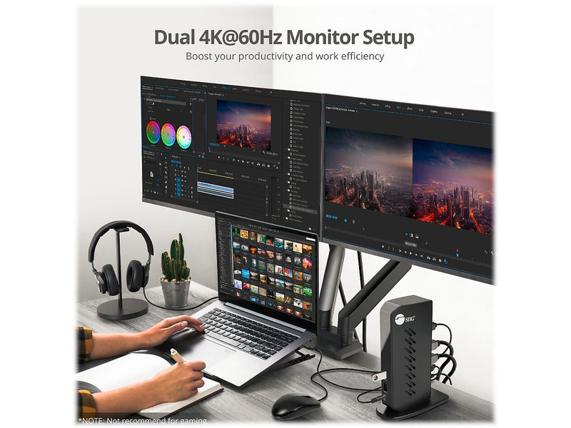 SIIG Universal Hybrid Dual 4K Video Docking Station (JU-DK0H11-S1)