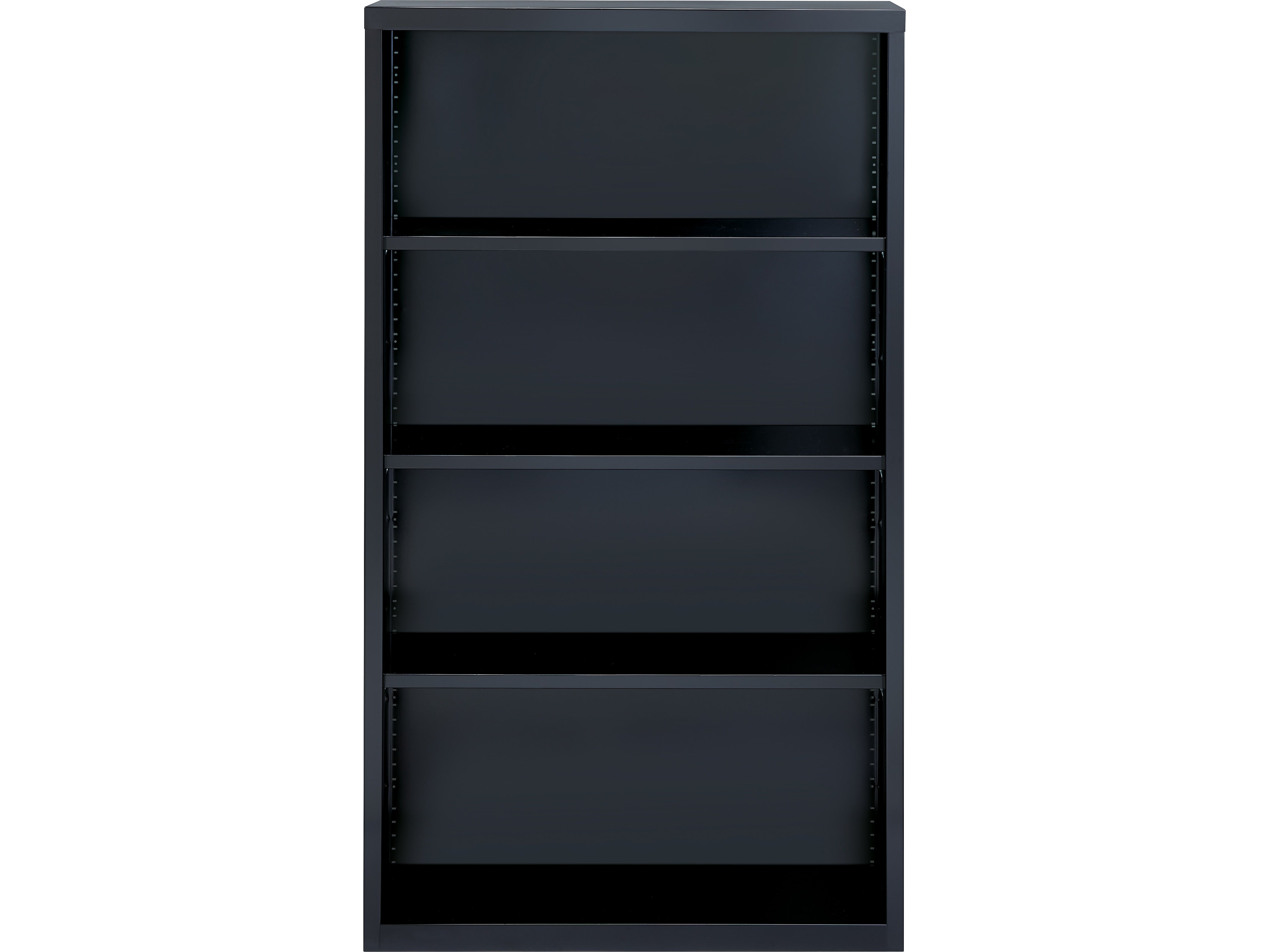 Hirsh HL8000 Series 60"H 4-Shelf Bookcase with Adjustable Shelves, Black Steel (21993)