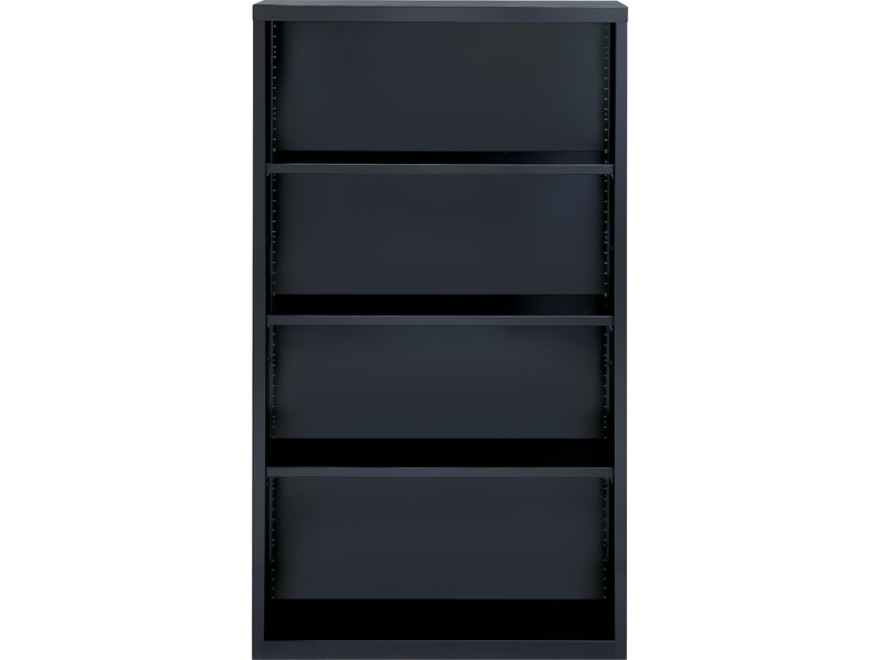 Hirsh HL8000 Series 60"H 4-Shelf Bookcase with Adjustable Shelves, Black Steel (21993)