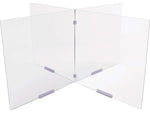 Deflect-O Freestanding Tabletop Barrier, 24"H x 24"W, Clear Polycarbonate, 4/Set (PBMOD424)