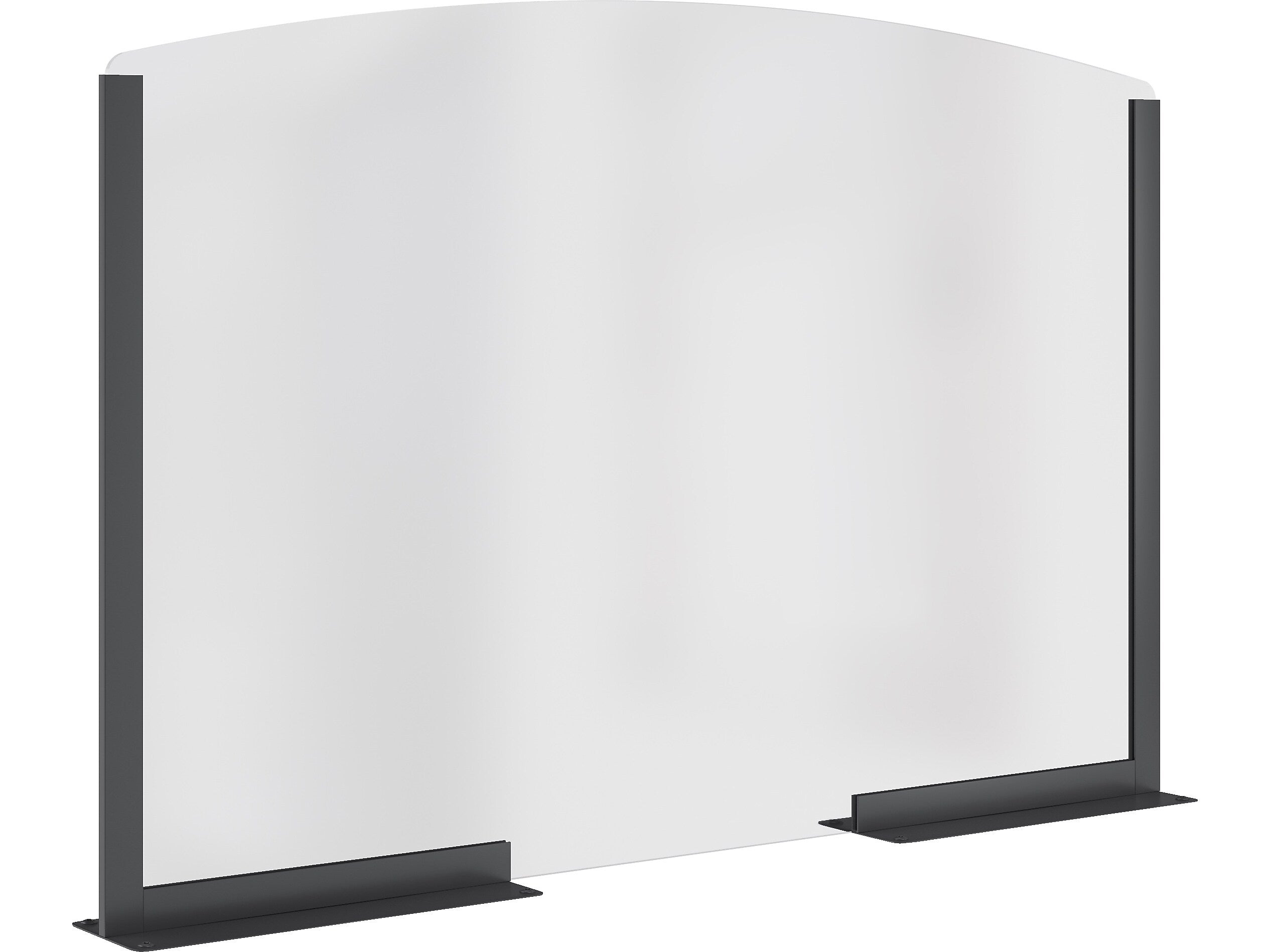 Deflect-O Surface Mount Booth Barrier, 23.5"H x 42"W, Clear/Black Acrylic (PRBA42BK)