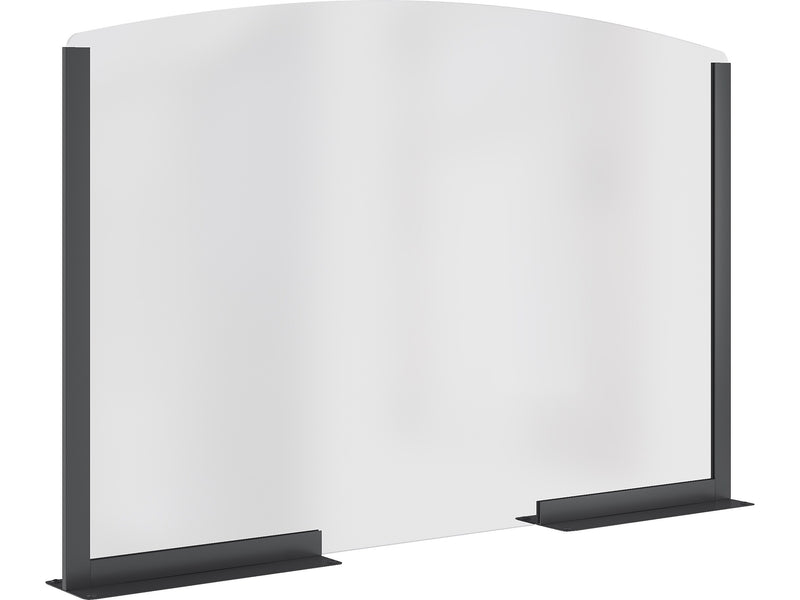 Deflect-O Surface Mount Booth Barrier, 23.5"H x 42"W, Clear/Black Acrylic (PRBA42BK)