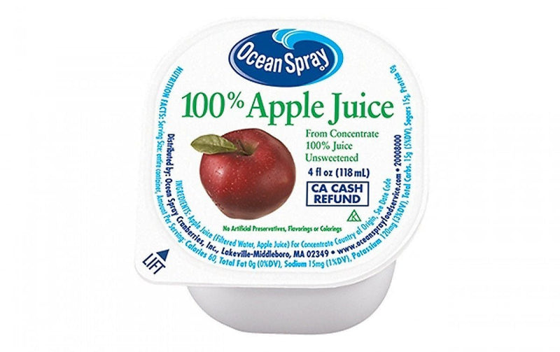 Ocean Spray 100% Apple Juice, 4 oz., 48/Case (00720)