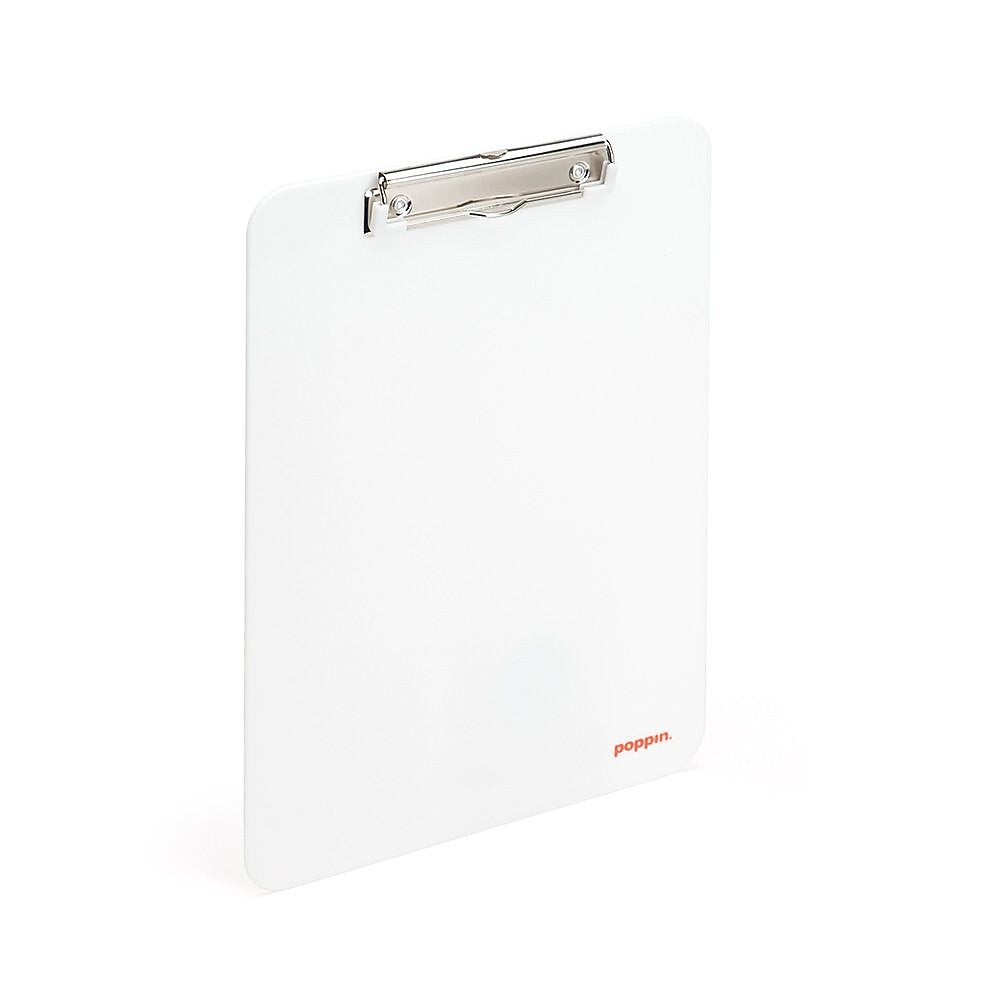 Poppin The Hold Tight ABS Plastic Clipboard, White, 48 Count (100149-MC)