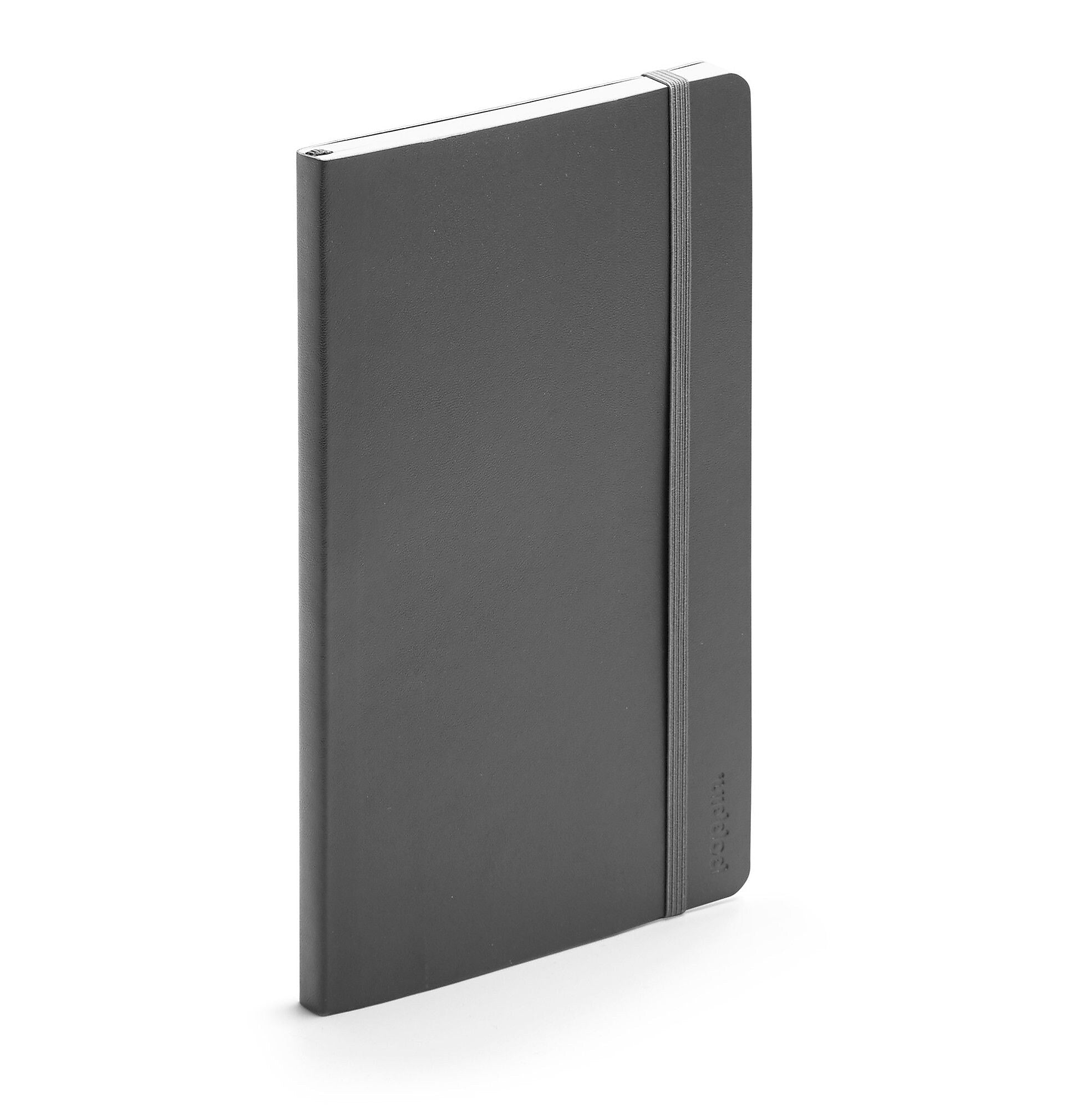 Poppin Professional Notebooks, 5" x 8.25", College Ruled, 96 Sheets, Gray/Silver, 25/Set (104134)