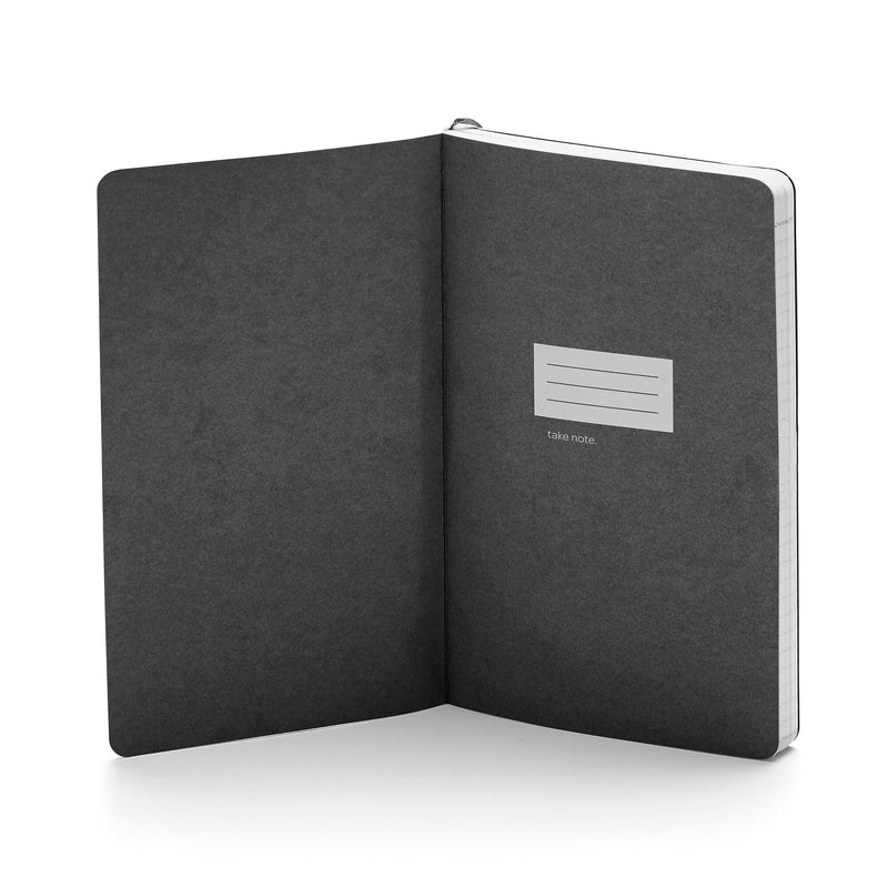 Poppin Professional Notebooks, 5" x 8.25", College Ruled, 96 Sheets, Gray/Silver, 25/Set (104134)