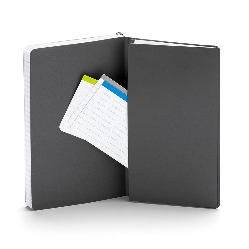 Poppin Professional Notebooks, 5" x 8.25", College Ruled, 96 Sheets, Gray/Silver, 25/Set (104134)
