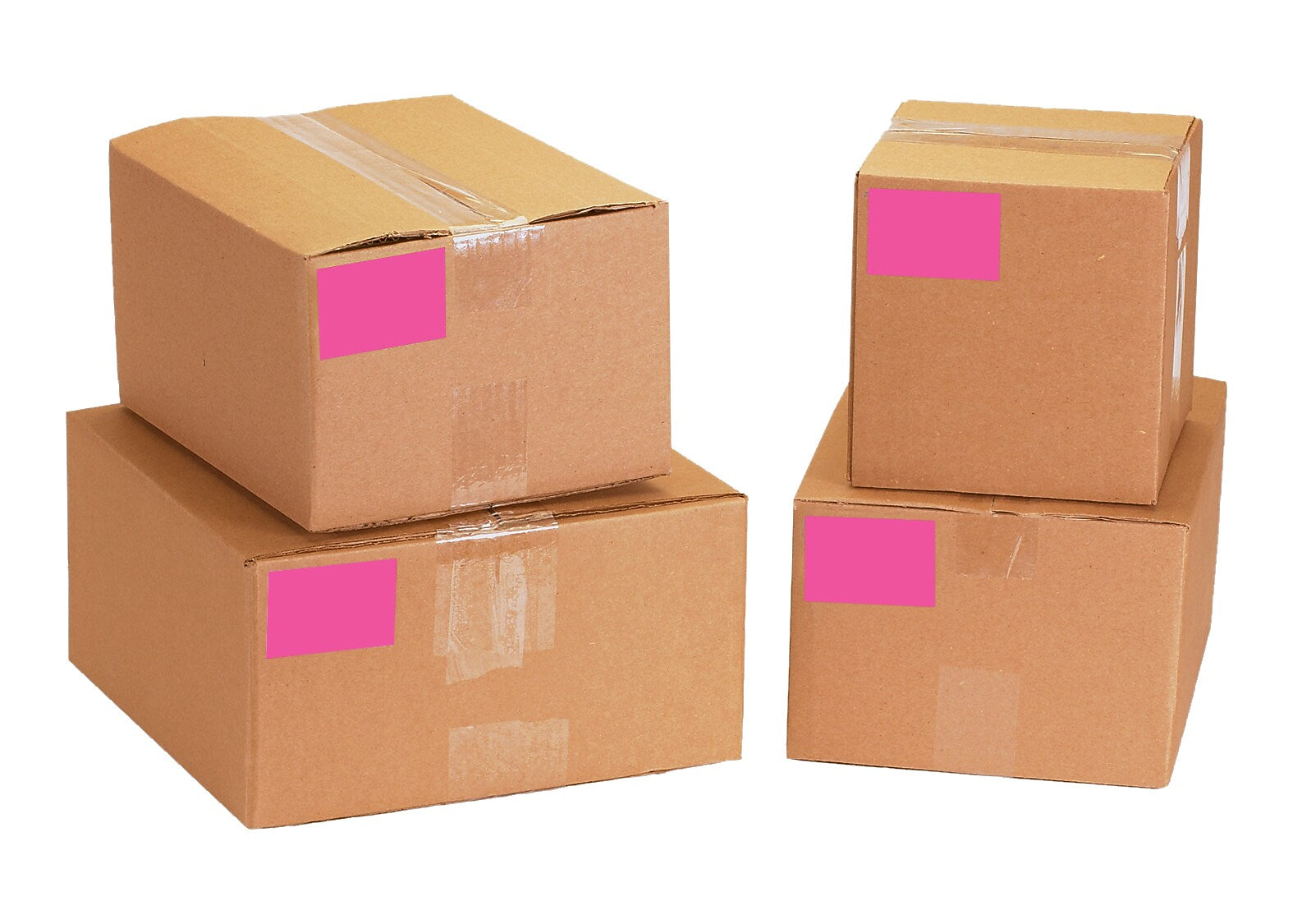 Tape Logic 2" x 4" Rectangle Inventory Label, Fluorescent Pink, 500/Roll