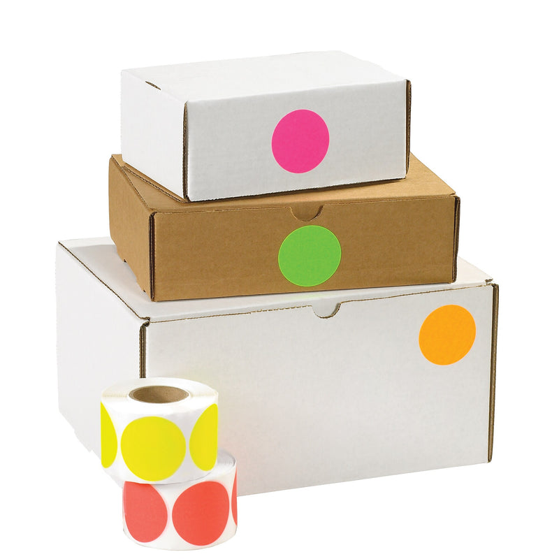 Tape Logic 2" Circle Fluorescent Inventory Label, 5000/Pack