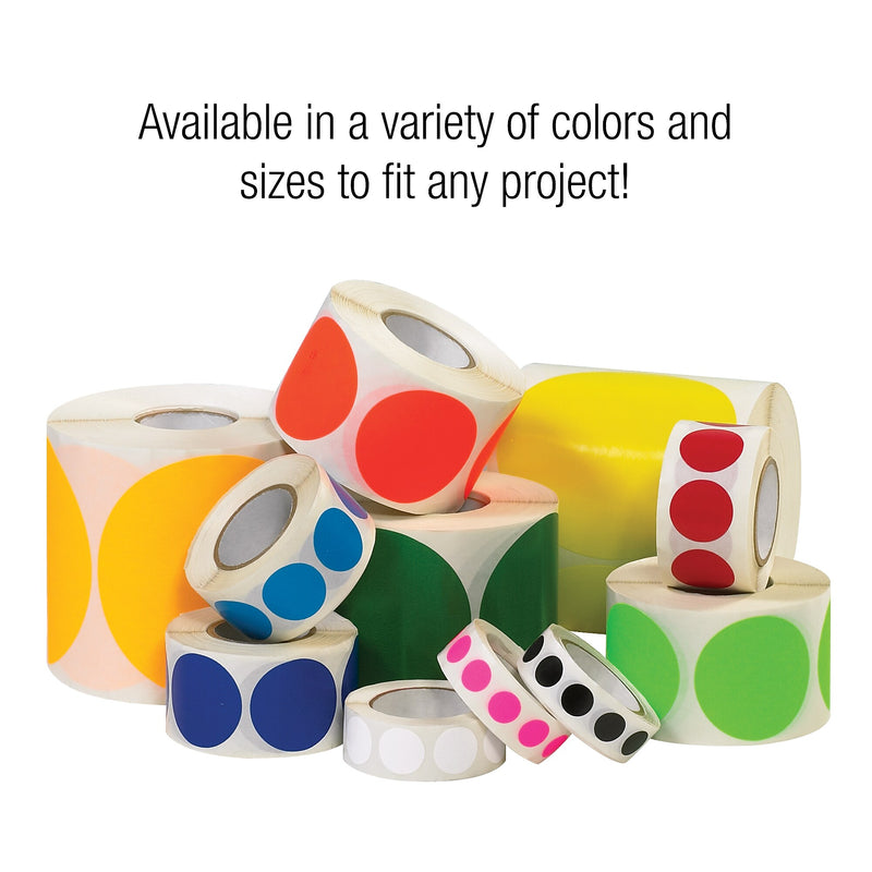Tape Logic 1 1/2" Circle Inventory Label, White, 500/Roll