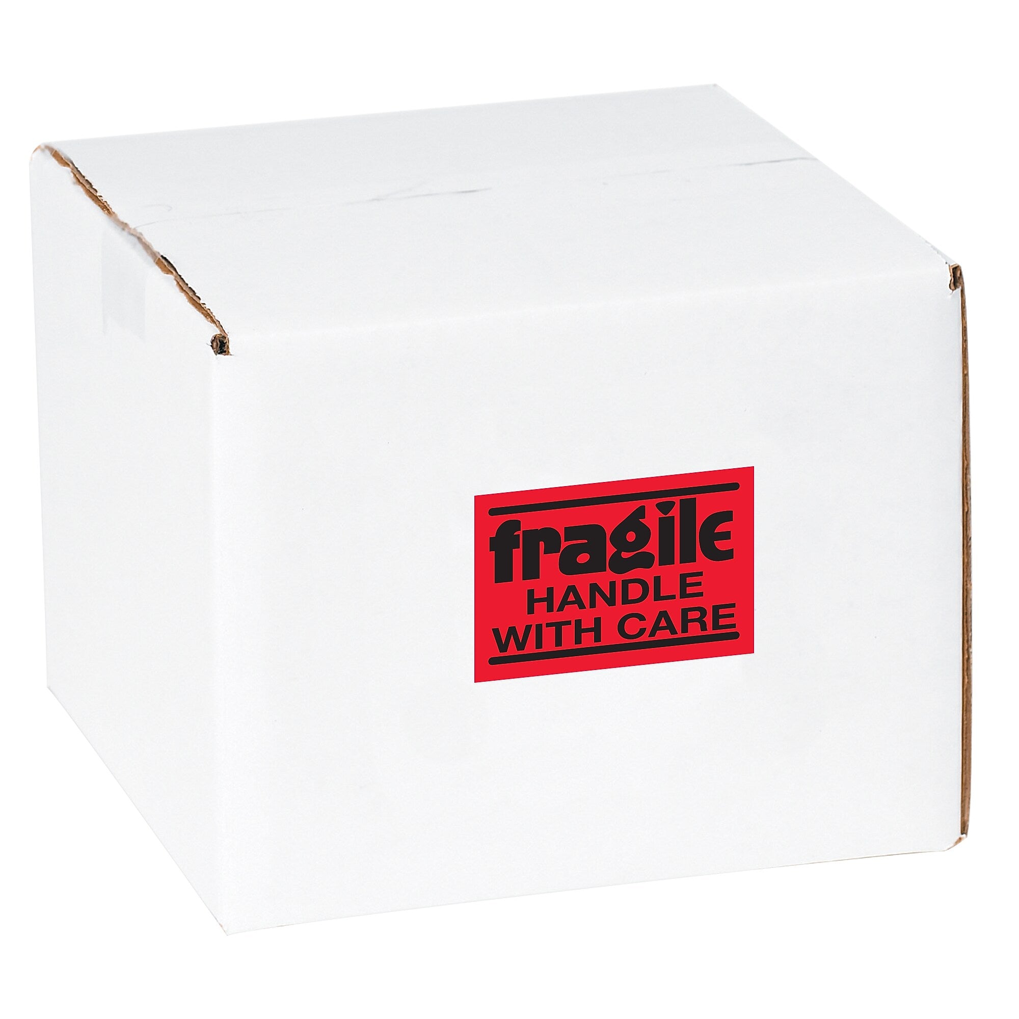 "Fragile Handle with Care" Labels, Red/Black, 3" x 2", 500/Rl