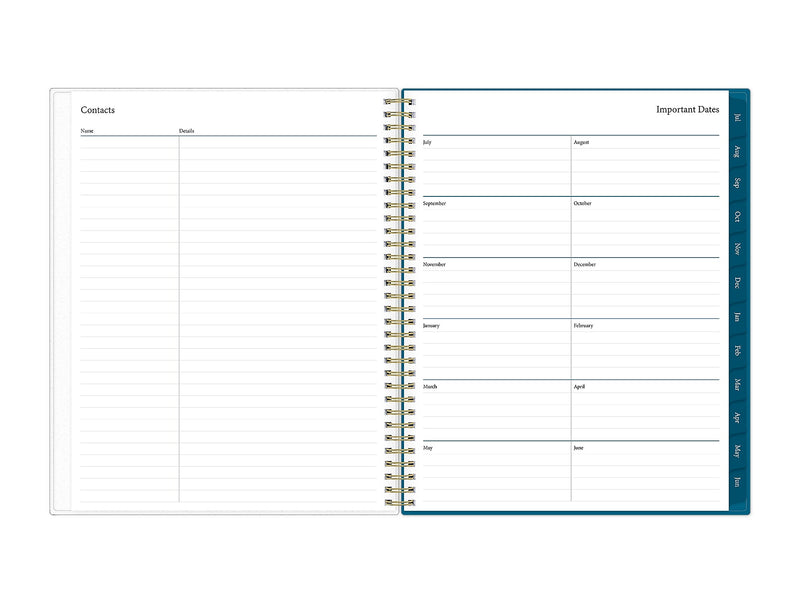 2025-2026 Blue Sky Bakah Floral 8.5" x 11" Academic Weekly & Monthly Planner, Plastic Cover, Beige/Blue (BLS131951)