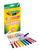 Crayola Classic Kid's Markers, Fine Point, Assorted, 10/Pack (58-7726)