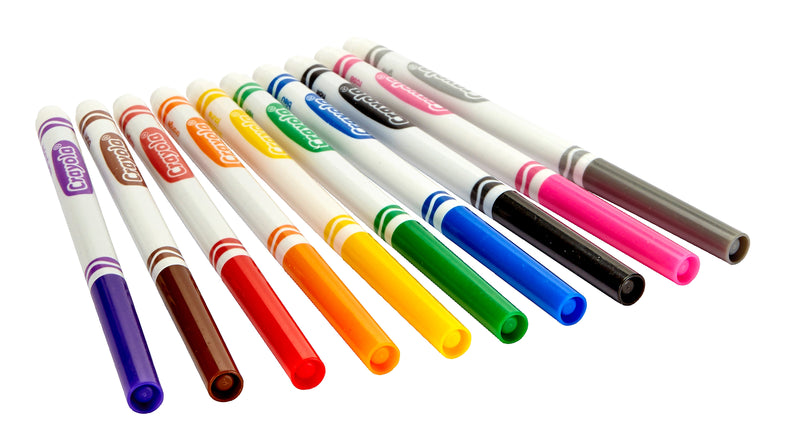 Crayola Classic Kid's Markers, Fine Point, Assorted, 10/Pack (58-7726)