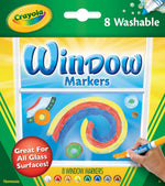 Crayola Washable Window Markers, Conical Tip, 8/Pack (58-8165)