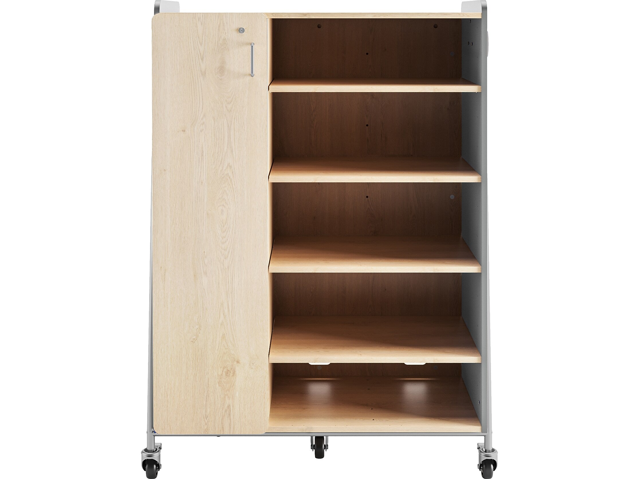 Safco Whiffle Typical 4 60" x 43" Particle Board Triple-Column Mobile Storage, Gray (3924GRY)