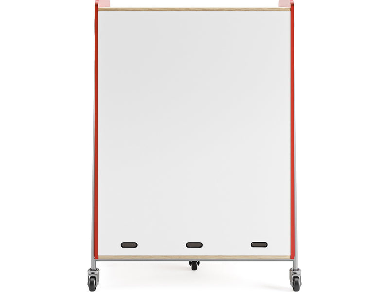 Safco Whiffle Typical 12 60" x 43" Particle Board Triple-Column Mobile Storage, Red (3932RED)