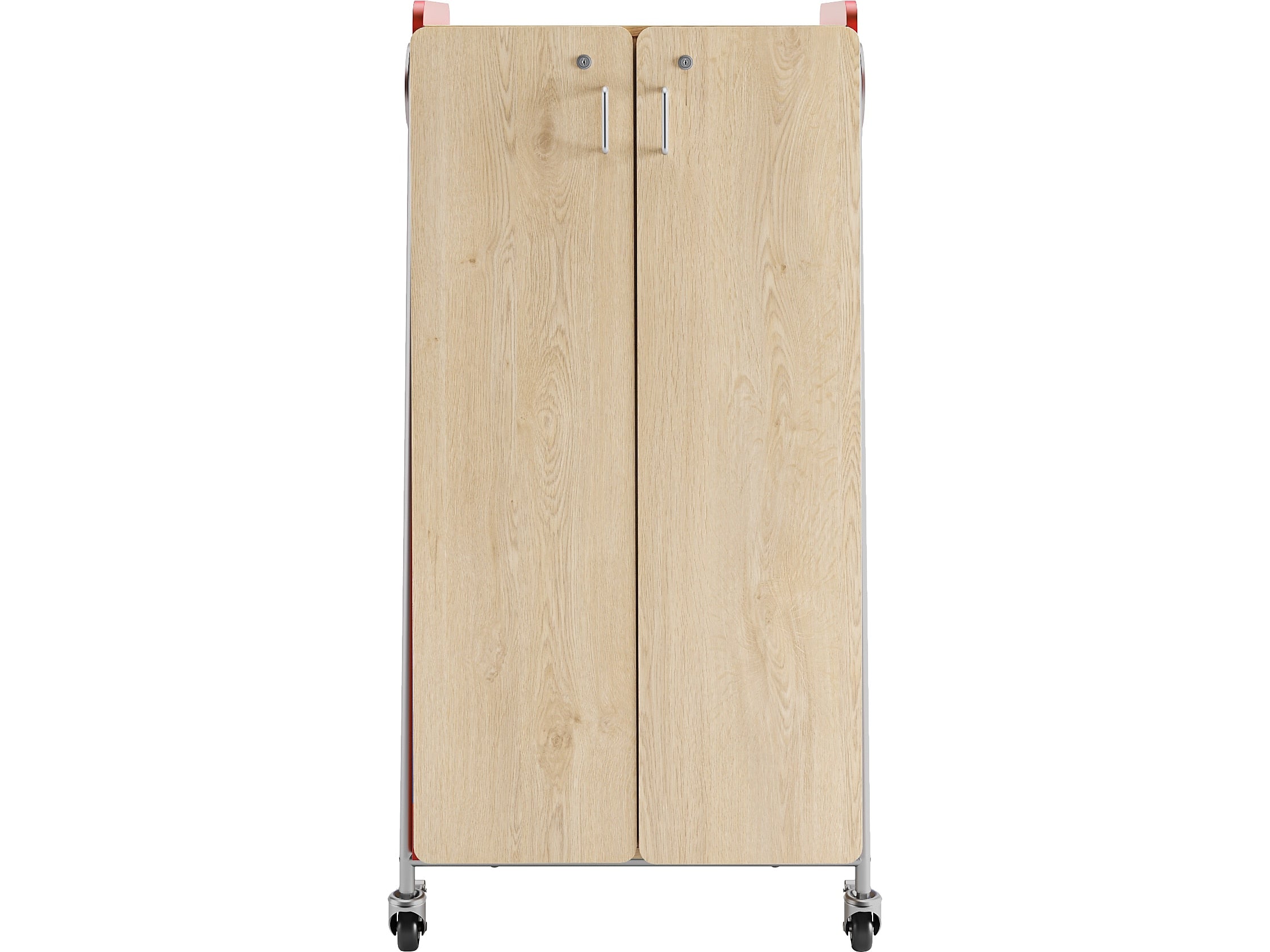 Safco Whiffle Typical 5 60" x 30" Particle Board Double-Column Mobile Storage, Red (3925RED)