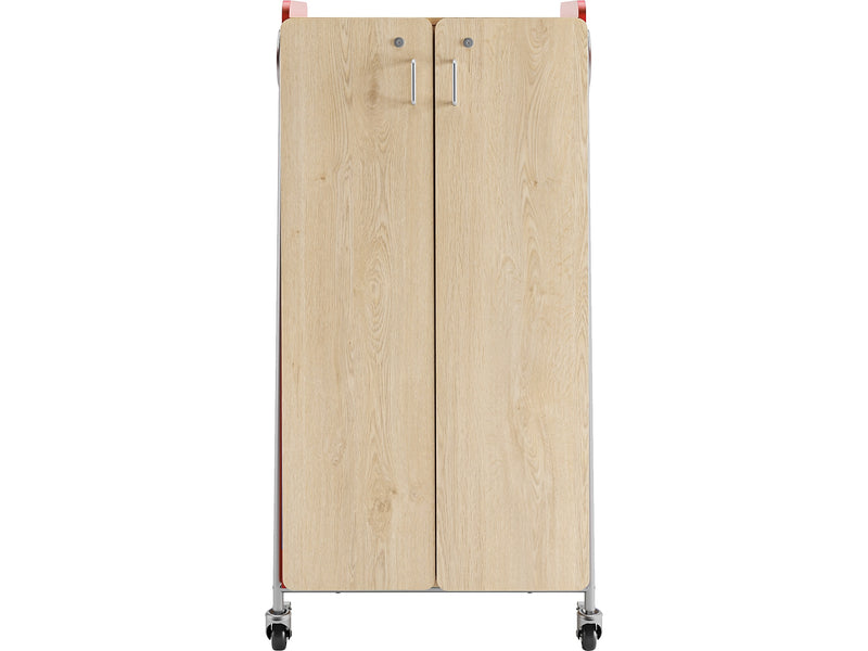 Safco Whiffle Typical 5 60" x 30" Particle Board Double-Column Mobile Storage, Red (3925RED)