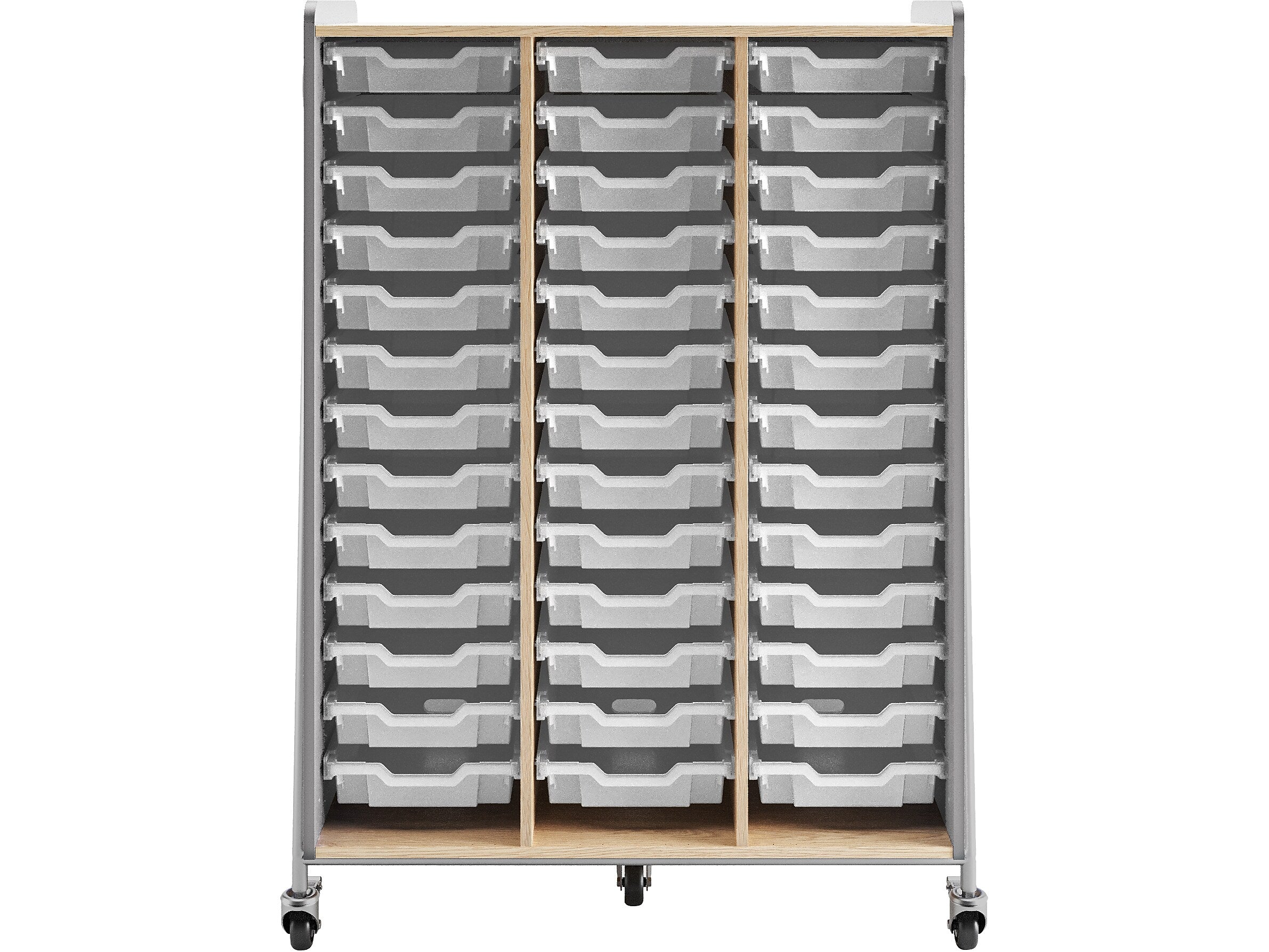 Safco Whiffle Typical 12 60" x 43" Particle Board Triple-Column Mobile Storage, Gray (3932GRY)