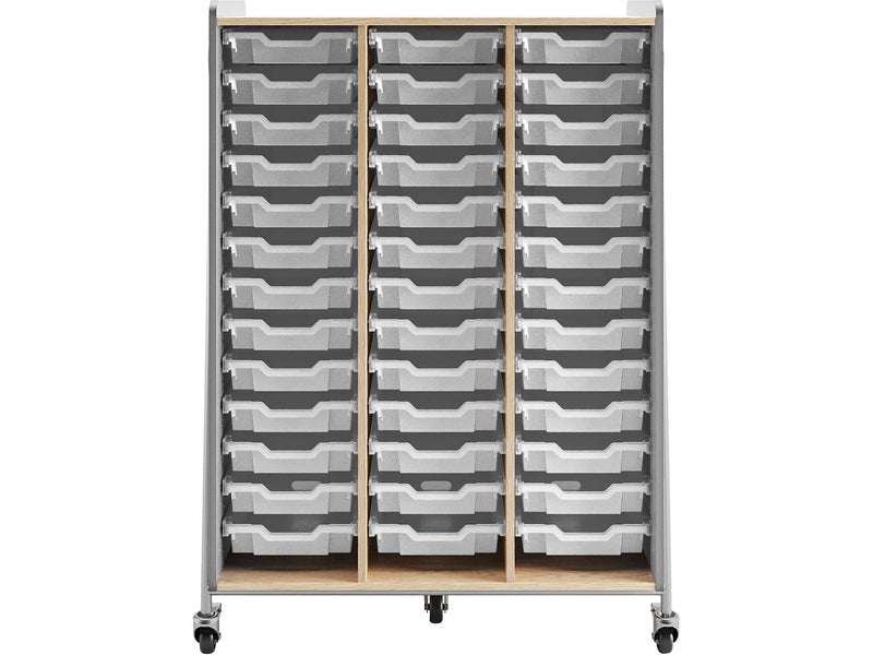Safco Whiffle Typical 12 60" x 43" Particle Board Triple-Column Mobile Storage, Gray (3932GRY)