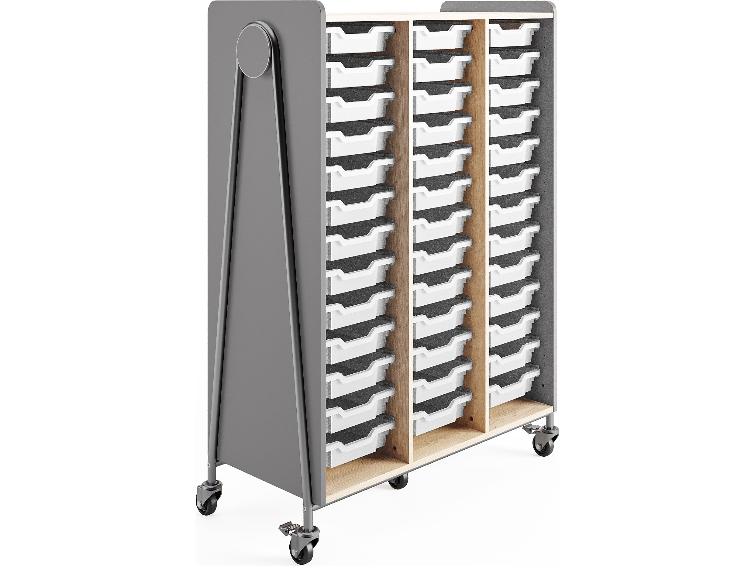 Safco Whiffle Typical 12 60" x 43" Particle Board Triple-Column Mobile Storage, Gray (3932GRY)