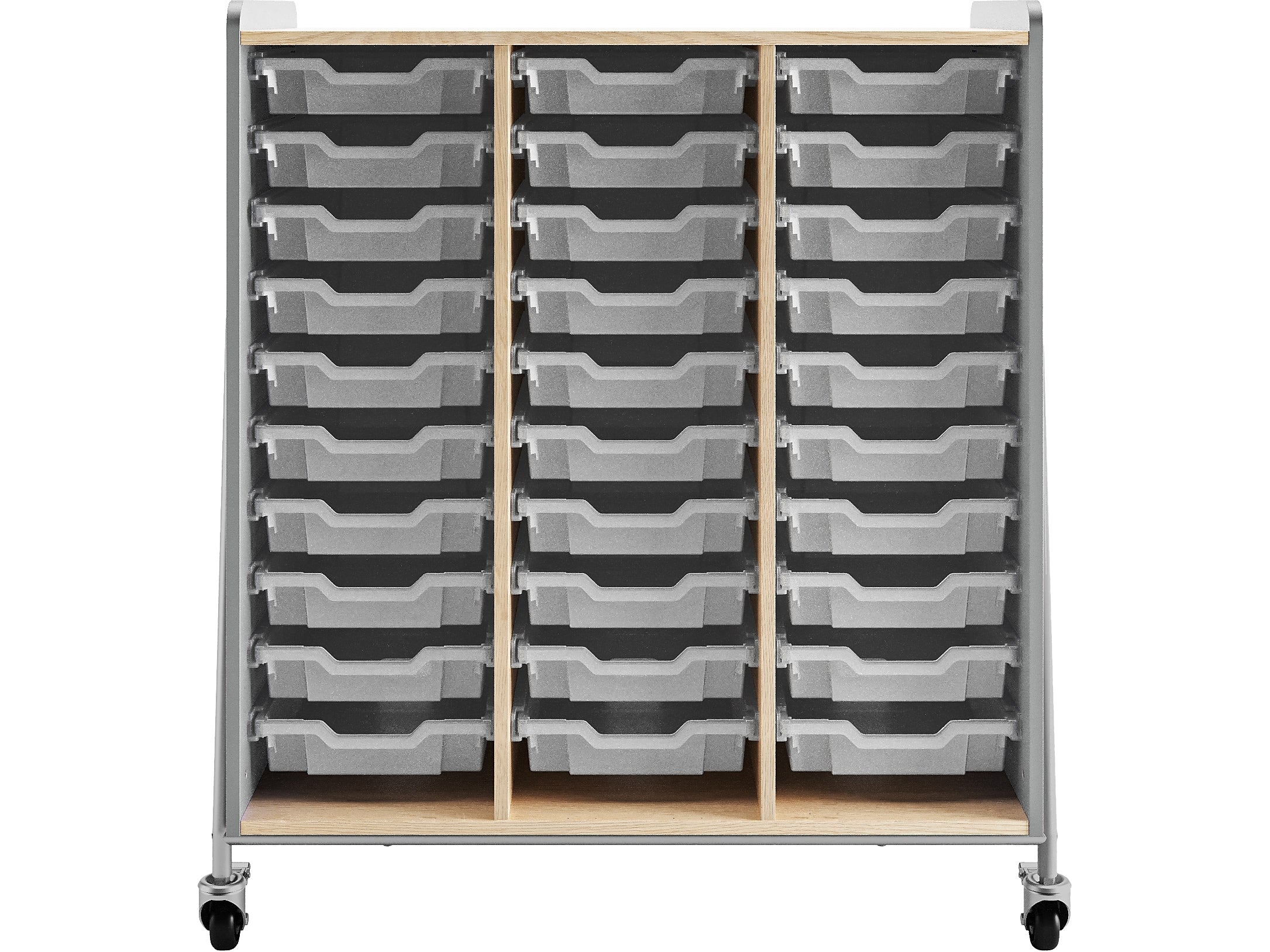 Safco Whiffle Typical 10 48" x 43" Particle Board Triple-Column Mobile Storage, Gray (3930GRY)