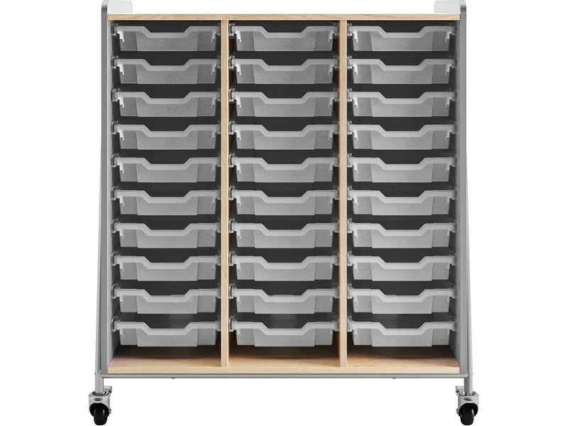 Safco Whiffle Typical 10 48" x 43" Particle Board Triple-Column Mobile Storage, Gray (3930GRY)