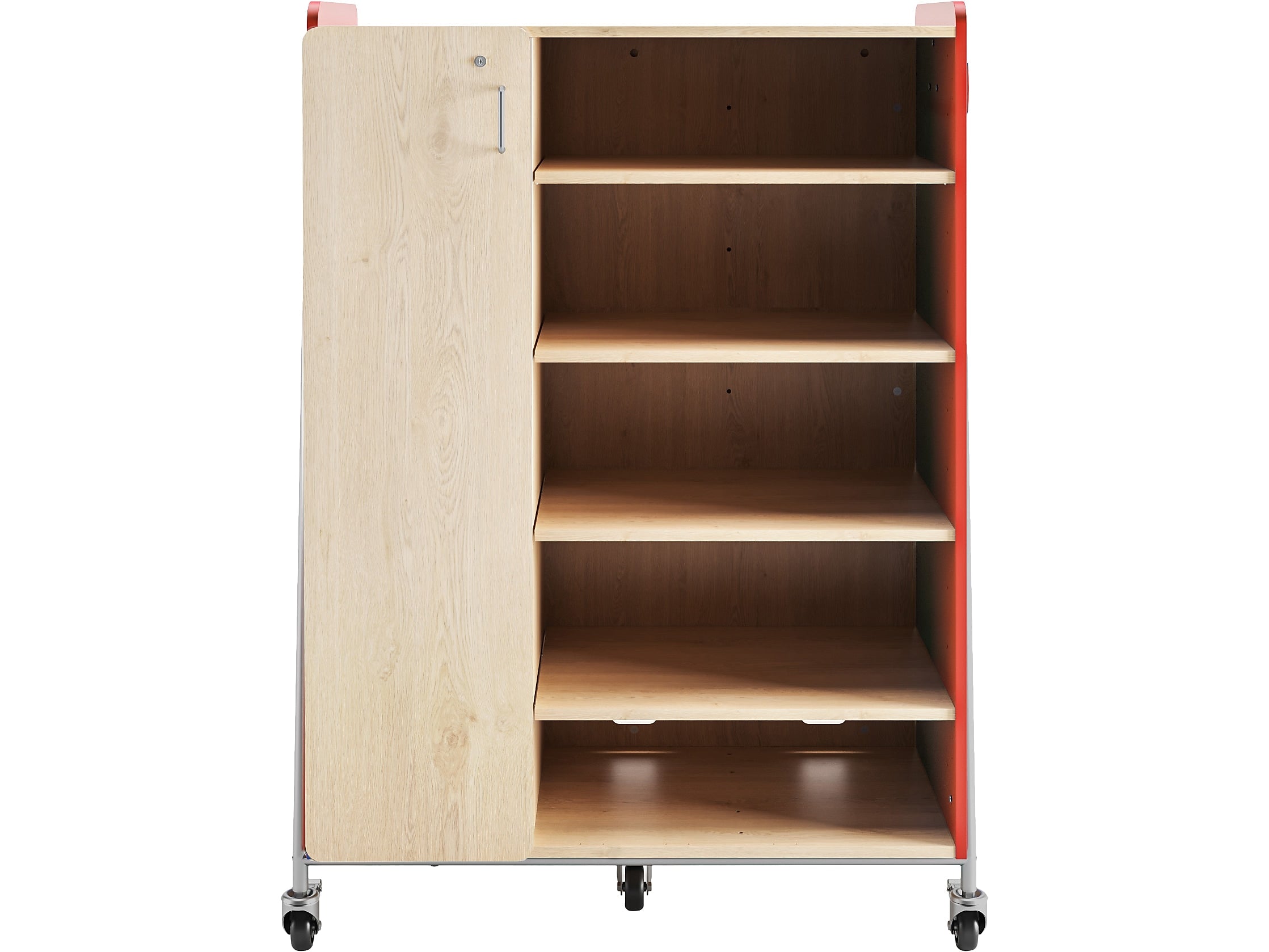 Safco Whiffle Typical 4 60" x 43" Particle Board Triple-Column Mobile Storage, Red (3924RED)