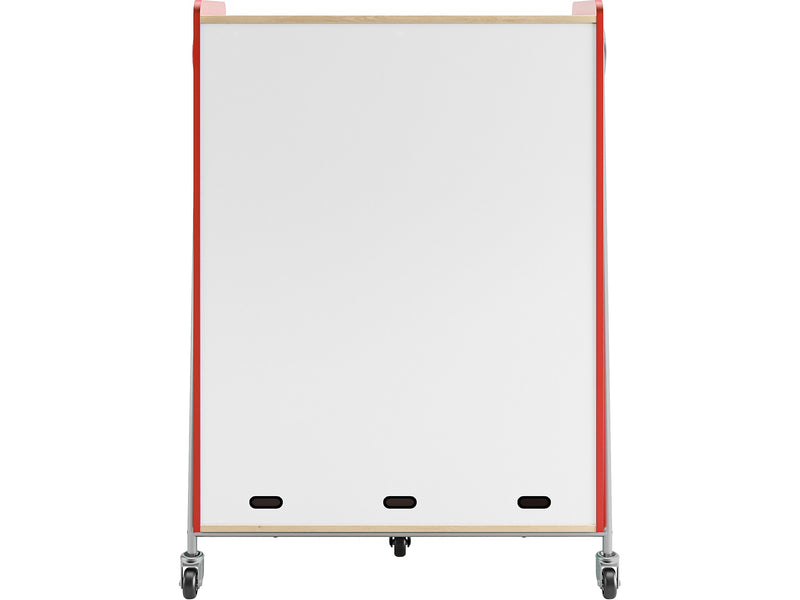 Safco Whiffle Typical 4 60" x 43" Particle Board Triple-Column Mobile Storage, Red (3924RED)