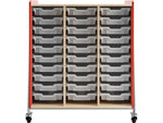 Safco Whiffle Typical 10 48" x 43" Particle Board Triple-Column Mobile Storage, Red (3930RED)
