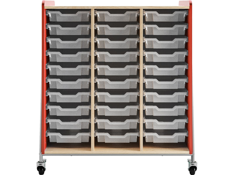 Safco Whiffle Typical 10 48" x 43" Particle Board Triple-Column Mobile Storage, Red (3930RED)