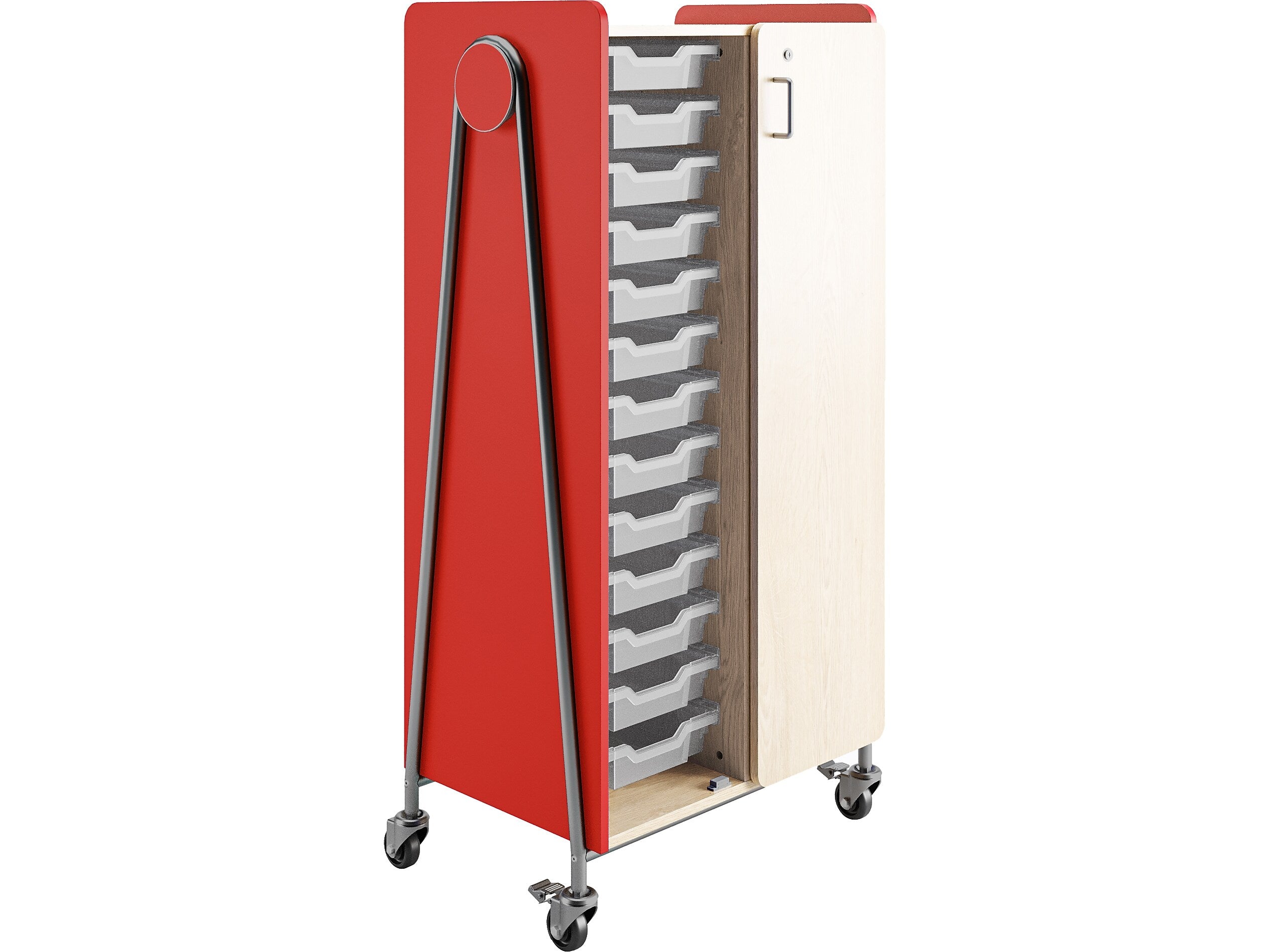 Safco Whiffle Typical 8 60" x 30" Particle Board Double-Column Mobile Storage, Red (3928RED)